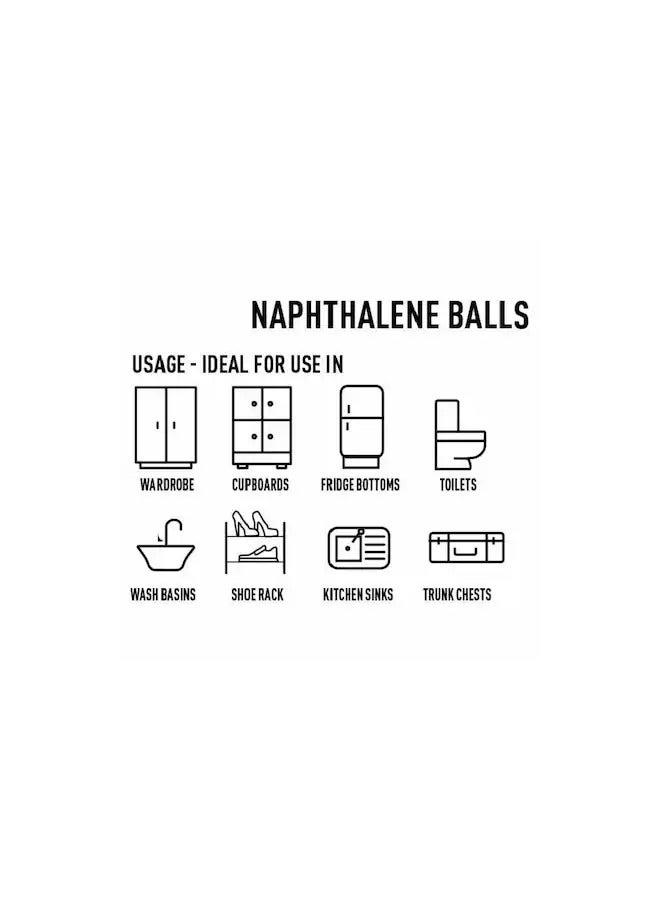 WONDER FRESH Naphthalene Balls 4 x 100 Gram (Pack of 4) 400 Gram napthalene Balls for Clothes Pantry, Bathroom, Wardrobe, Toilet, Urinal, wash Basin, Cockroaches  - Image 2