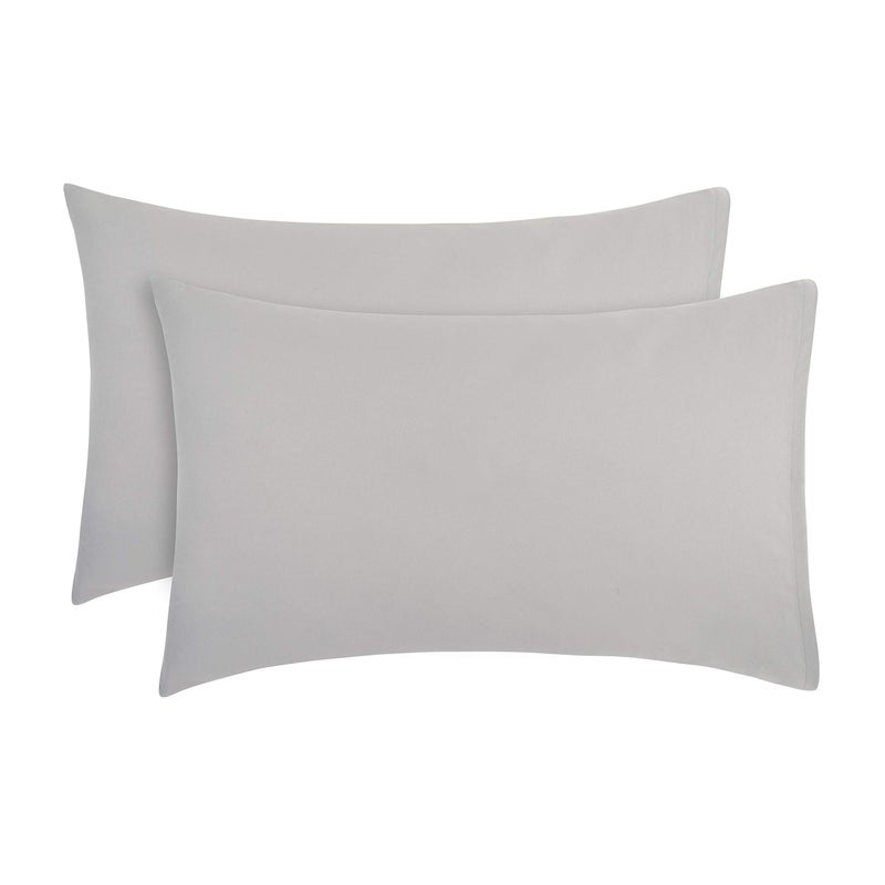 EVERYDAY KIDS 2-Pack Toddler Travel Pillowcases -100% Soft Microfiber, Breathable and Hypoallergenic - 14" by 20" Kids Pillowcases fits Pillows 14x19, 13x18 or 12x16, Solid Grey - Image 1