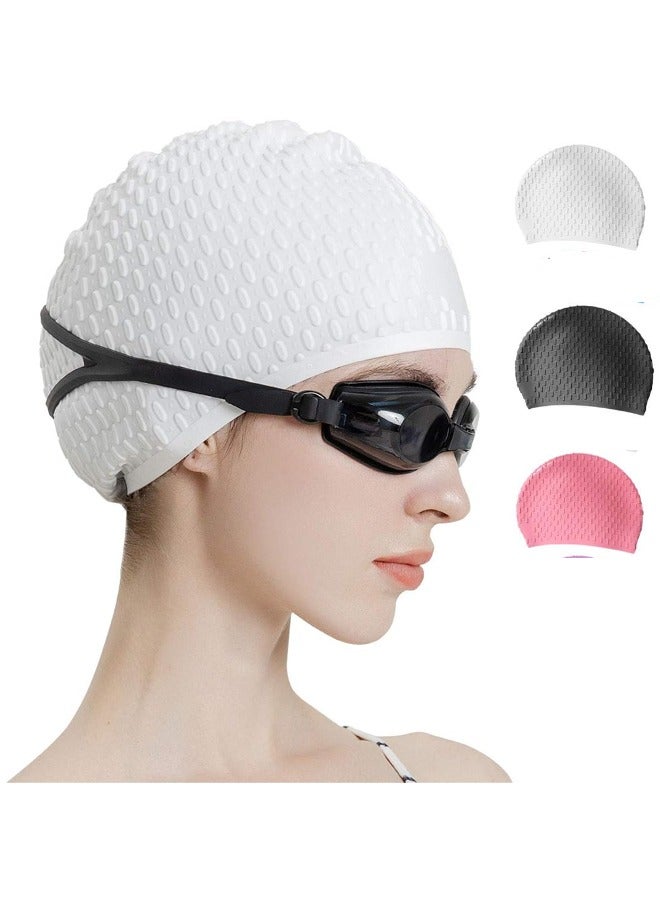 Bukela Silicone Swim Cap,Comfortable Bathing Cap Ideal for Curly Short Medium Long Hair, Swimming Cap for Women and Men, Shower Caps Keep Hairstyle Unchanged - Image 1