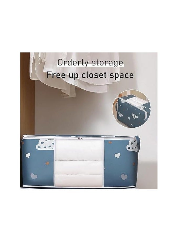 Spaceshoop Clothes Storage Bag Bins with Durable Handles Foldable Closet Organizer Storage Containers for Clothing, Blanket, Comforters Bed Sheets Pillows Assorted color - Image 3
