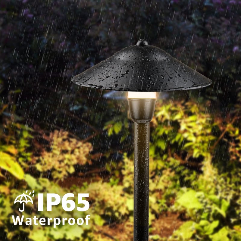 SUNVIE Low Voltage Pathway Lights LED Landscape Lights Low Voltage 3W 12-24V 3000K Landscape Lighting Cast-Aluminum Waterproof Landscape Path Lights for Yard Walkway Garden ETL Listed Cord, 4 Pack - Image 5