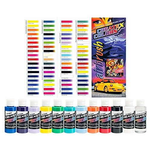 CREATE X Createx Colors Ready to Use Airbrush Paint Set of All 11 Opaque Colors Plus Free Bonus - Image 2