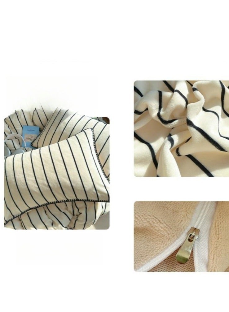 Bed Sheet Style — Carved Velvet Cloth Embroidered Wide Edge Milk Velvet Four Piece Bedding Set - Image 3