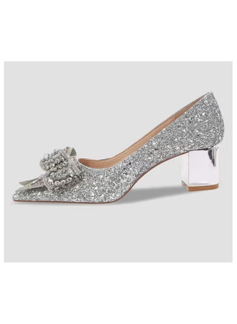 Shougu Single Shoe Women's Thick Heel Versatile Shoes 
