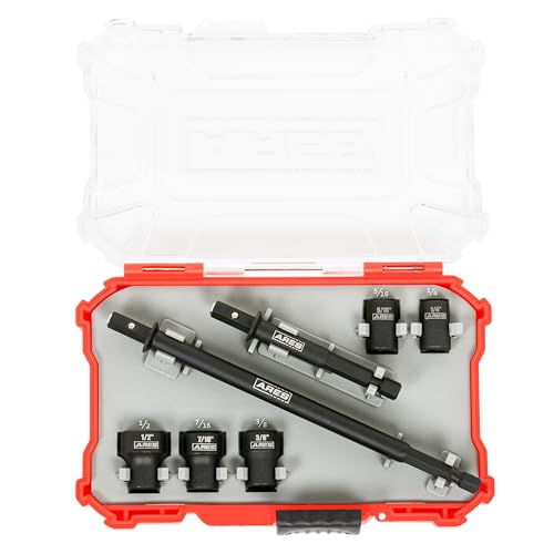 ARES 27086 – Nut Driver Set – SAE Magnetic 7-Piece – Detachable and Cleanable – Radial 6 Point Drive Sockets Load on Flats - Removable Socket Ends for Easy Cleaning – Heavy Duty CR-V Steel - Image 1
