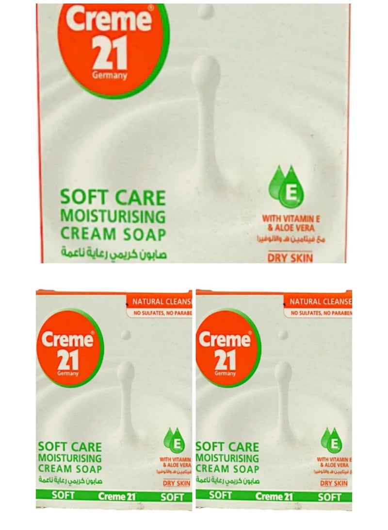 Creme 21 Three Pieces Of Soft Care Moisturising Cream Soap 125x3 g - Image 1