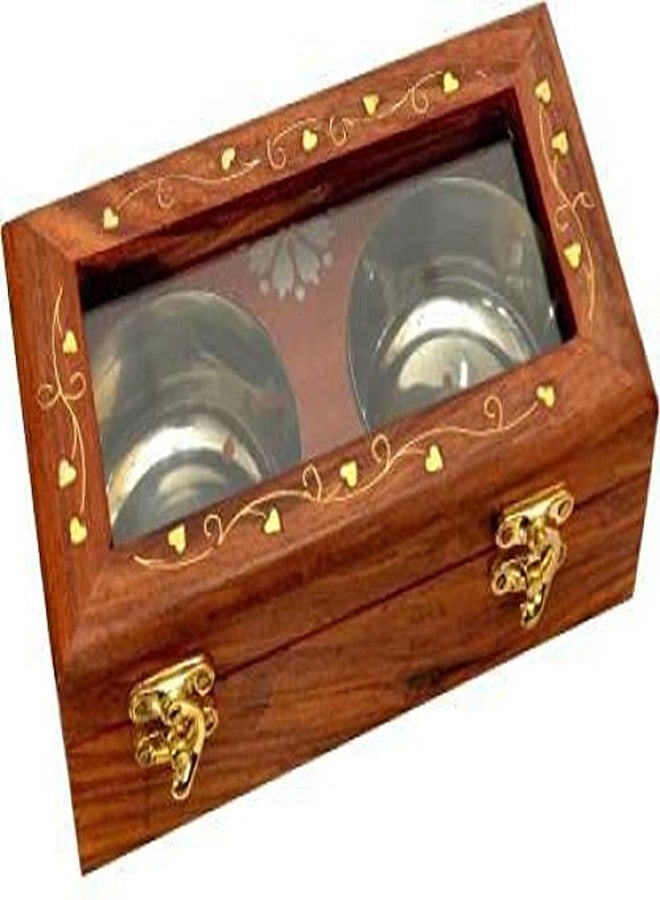 Geetastik Decorative Dry Fruit Box Wooden Bowls Set/Spice Box for Kitchen/Masala Box/Oil & Vinegar Set (Wooden) - Image 1