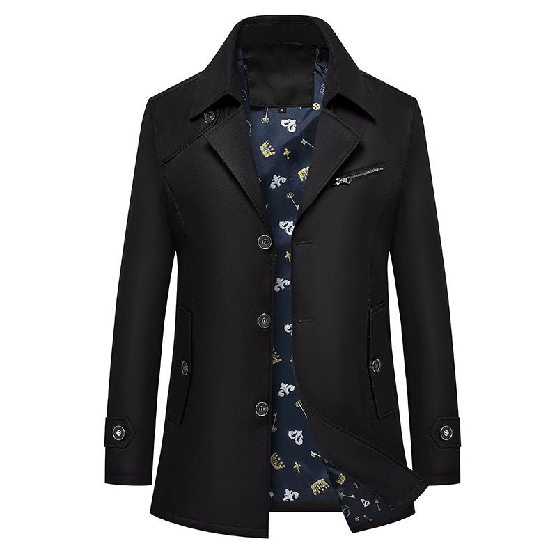 M-8Xl New Fleece-Lined Mid-Length Windbreaker Jacket For Men, Large Size, Windbreaker Jacket, Quality Suit Factory - Image 1