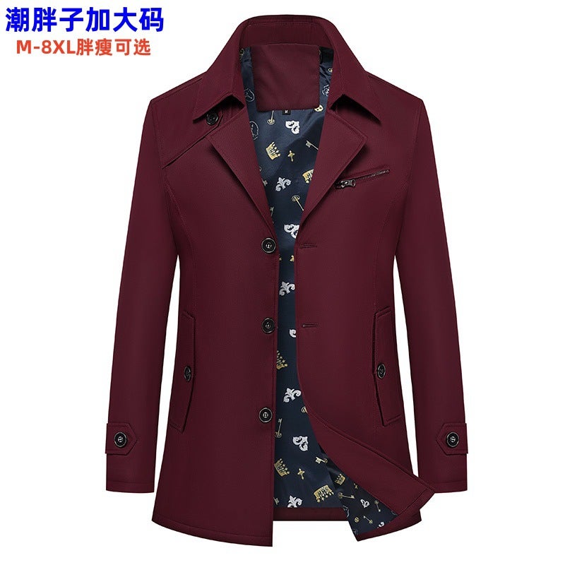 M-8Xl New Fleece-Lined Mid-Length Windbreaker Jacket For Men, Large Size, Windbreaker Jacket, Quality Suit Factory - Image 4