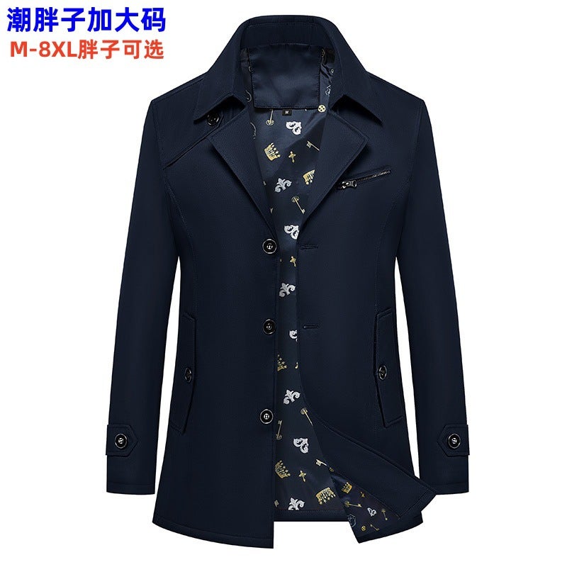 M-8Xl New Fleece-Lined Mid-Length Windbreaker Jacket For Men, Large Size, Windbreaker Jacket, Quality Suit Factory - Image 5