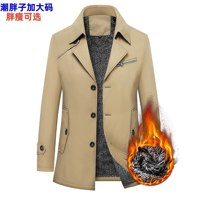 M-8Xl New Fleece-Lined Mid-Length Windbreaker Jacket For Men, Large Size, Windbreaker Jacket, Quality Suit Factory - Image 2