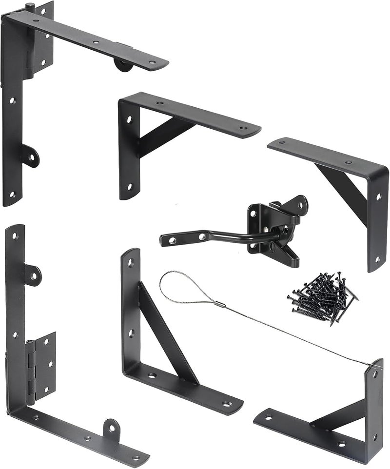 NAKIS Fence Gate Kit Gate Hardware, 1 Set Anti Sag Gate Kit Heavy Duty No Sag, Anti Twist Gate Frame Corner Brackets Kit Withstand 150 lbs, Gate Hardware Kit for Wood Fence Gate - Image 1