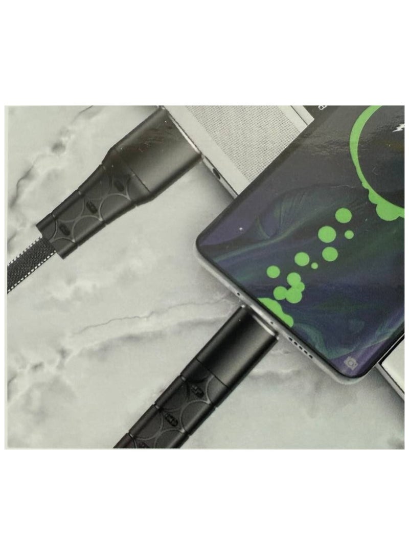 Flat Type-C Fast Charging Cable 5A | 1M USB-A to USB-C | Super Fast Charger & Data Sync | Soft Durable Anti-Tangle | QC 3.0 Compatible - Image 2