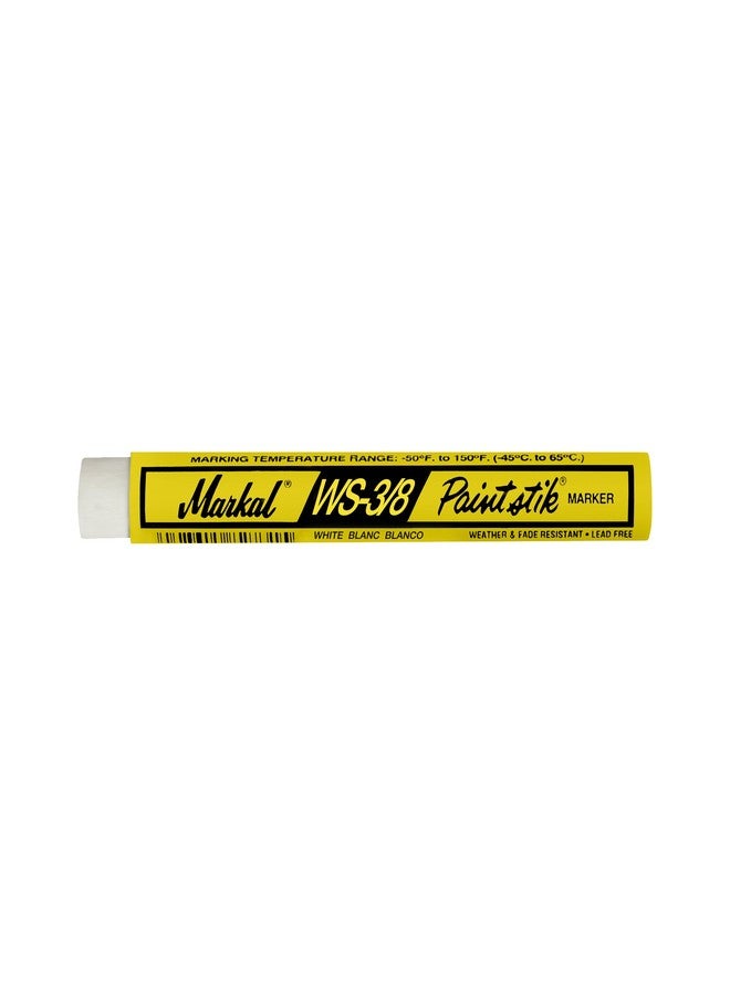 Markal 82420 WS-3/8 Paintstik REMOVABLE Solid Paint Marker/Crayon, White (Pack of 12) - Image 1