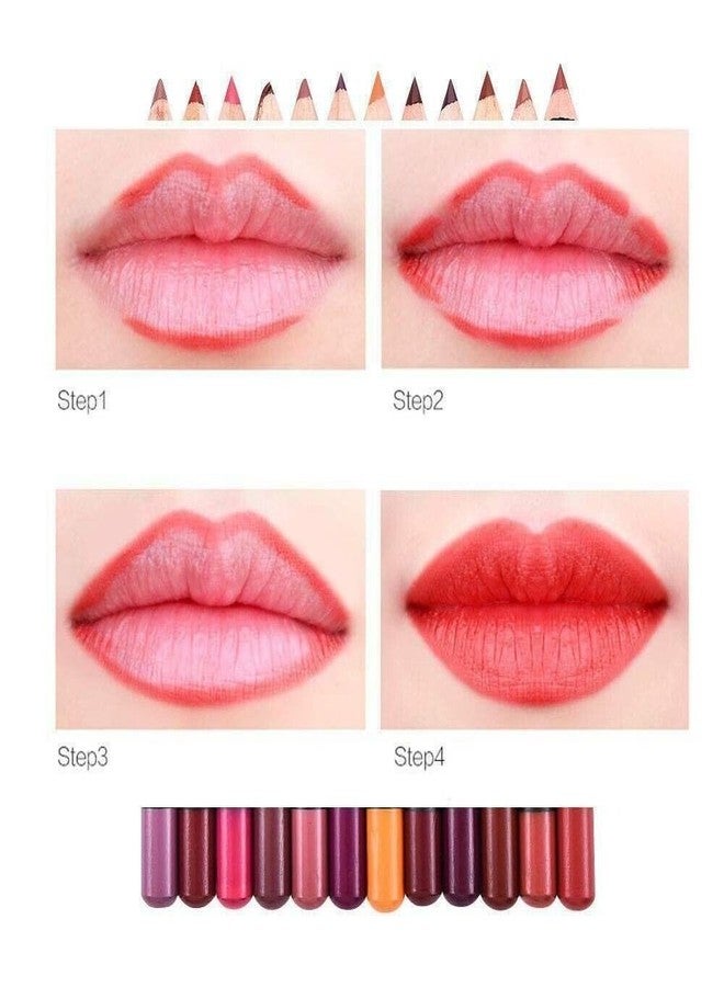 THE PERFECT PART Lip Liner - 12Pcs Lip Liner Set, Long Lasting & Waterproof Lip Stain for Women, 2 in 1 Lip Liner & Eye Liner Pencil, Matte Smooth Textured & Long wearing Lipstick & Lip Pencil - Image 3