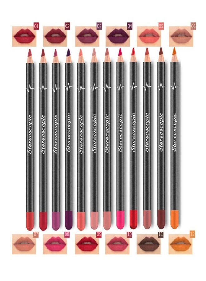 THE PERFECT PART Lip Liner - 12Pcs Lip Liner Set, Long Lasting & Waterproof Lip Stain for Women, 2 in 1 Lip Liner & Eye Liner Pencil, Matte Smooth Textured & Long wearing Lipstick & Lip Pencil - Image 1
