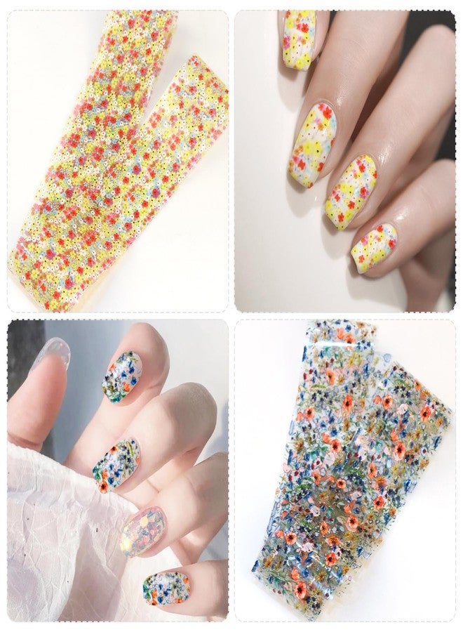 JERCLITY 10 Rolls Spring Flowers Nail Foil Transfer Sticker Kit Nail Foil Sheets Foil Nail Art Decals Flower Nail Foil Transfer Stickers Foil Nail Wraps for Foil Nail Art(Flower-3), JXK053 - Image 5
