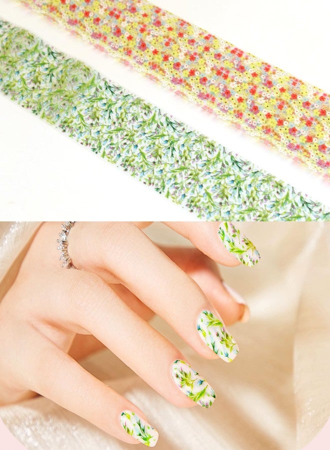 JERCLITY 10 Rolls Spring Flowers Nail Foil Transfer Sticker Kit Nail Foil Sheets Foil Nail Art Decals Flower Nail Foil Transfer Stickers Foil Nail Wraps for Foil Nail Art(Flower-3), JXK053 - Image 4