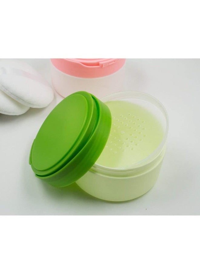 Happyupcity 1PCS Empty Baby Body Powder Case with Powder Puff Kit After-Bath Powder Case Baby Care Face/Body Powder Puff Container Talcum Makeup Loose Powder Box Storage Powder Bottle with Sifter  - Image 2