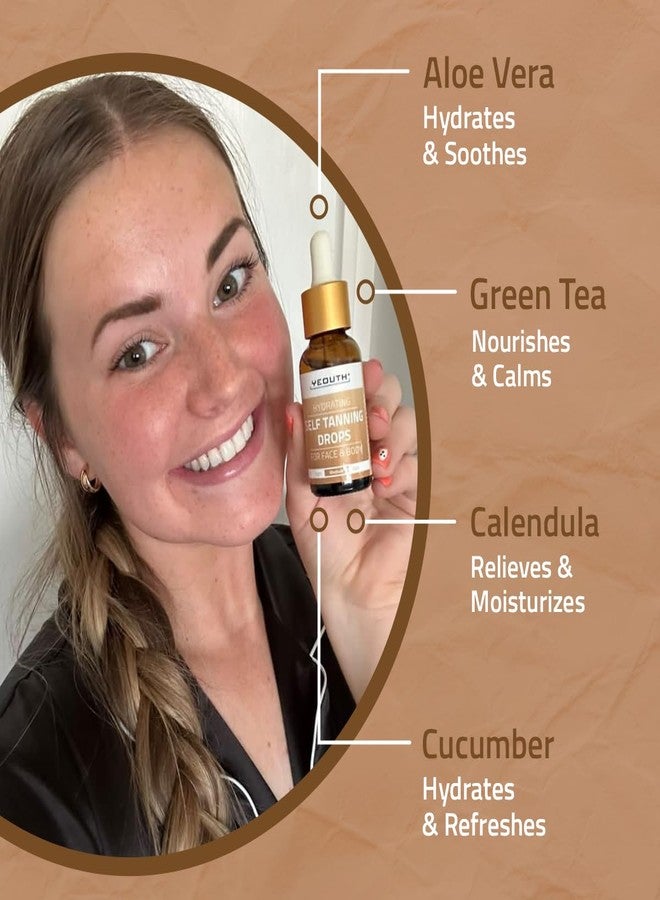 YEOUTH Face Tanning Drops to Add to Moisturizer, Hydrating Medium Face Tanner, Customizable Facial Bronzing Drops, No Nasty Smell, No Orange Tan 1oz - Image 4