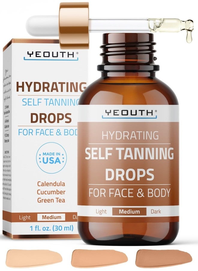YEOUTH Face Tanning Drops to Add to Moisturizer, Hydrating Medium Face Tanner, Customizable Facial Bronzing Drops, No Nasty Smell, No Orange Tan 1oz - Image 1