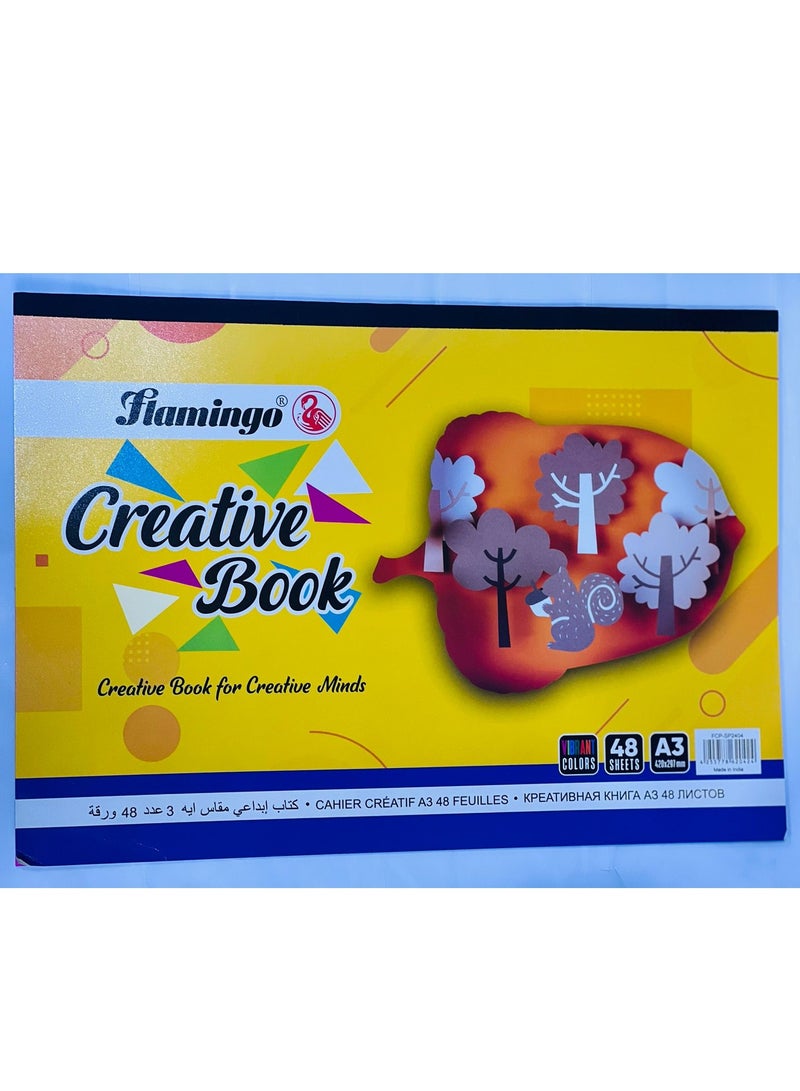 Flamingo Creative A3 Book with Vibrant Colors 48 Sheets - Image 2