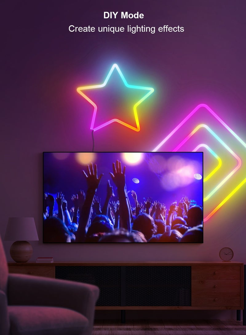 Furtey Smart Neon Strip, Smart LED Light Strip, 3m with APP Control and WiFi Music Sync, Compatible with Alexa, Google Assistant, USB LED Neon Light for Bedroom, Living Room, Game Decoration - Image 2