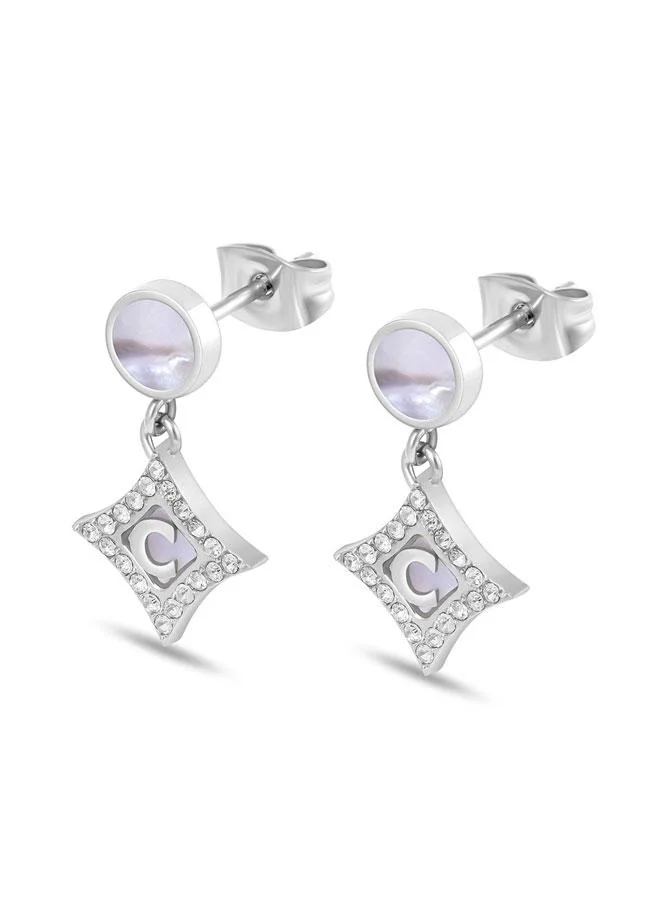 CERRUTI 1881 Tessa Stainless Steel Drop Earrings for Women 15mm