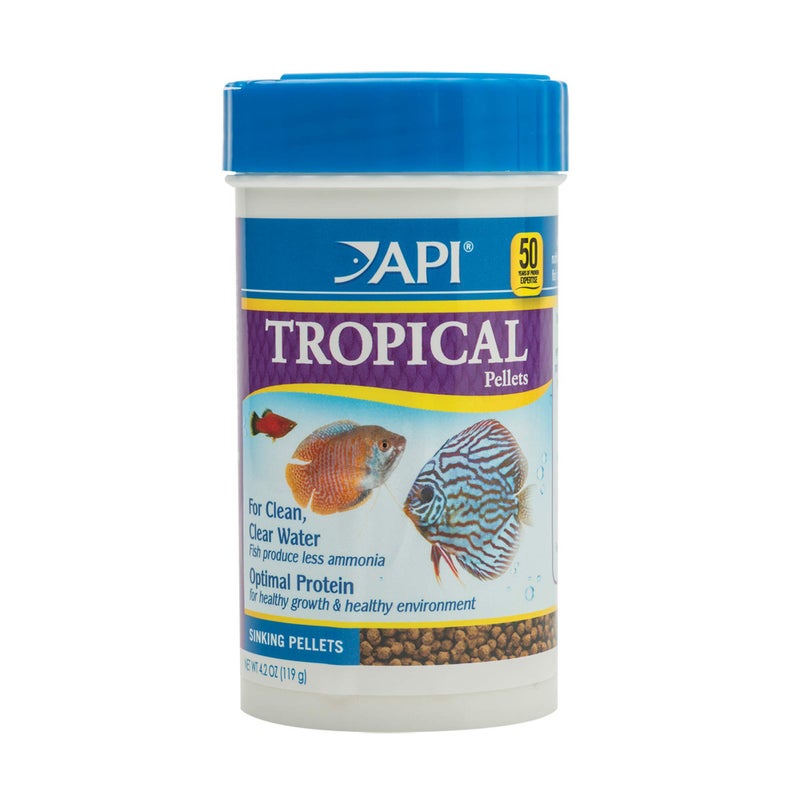 API TROPICAL PELLETS Sinking Pellets Fish Food 4.2-Ounce Container, Medium (823B) - Image 1