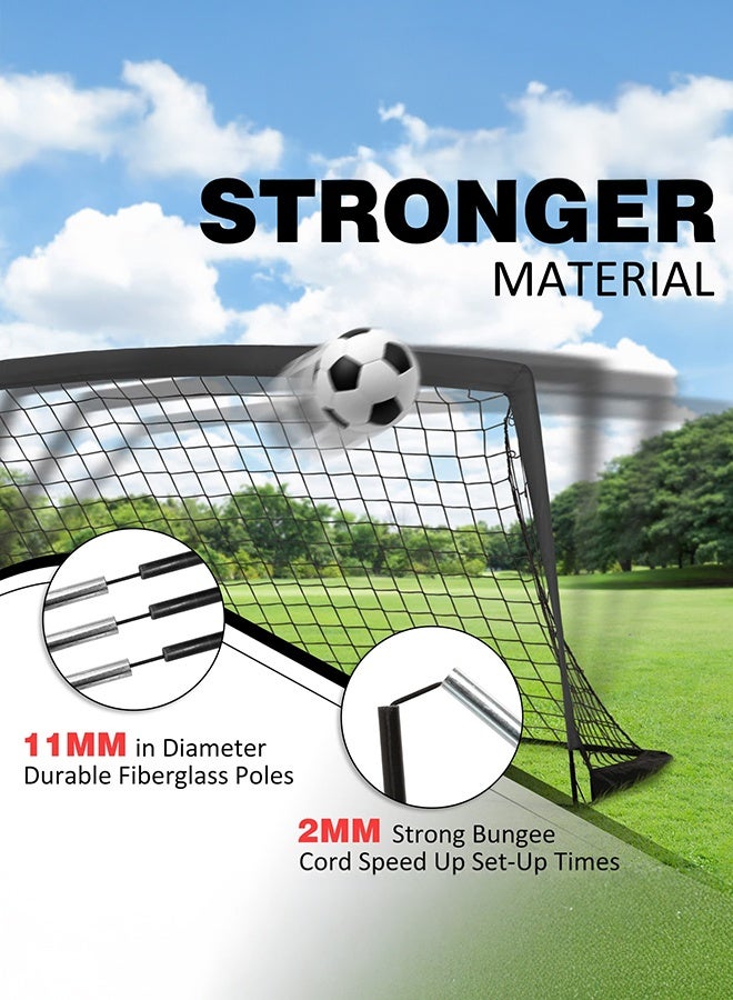 XiuWoo Portable Soccer Goal for Kids Backyard with Carry Bag - Easy Folding Lightweight Fun for Outdoor Indoor Training Games for Teen Youth Adult 274 × 152cm - Image 2