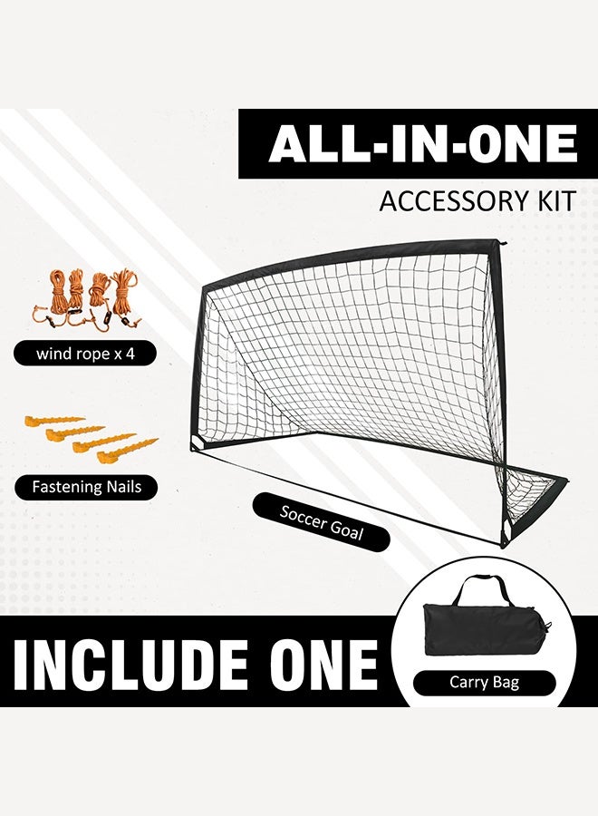 XiuWoo Portable Soccer Goal for Kids Backyard with Carry Bag - Easy Folding Lightweight Fun for Outdoor Indoor Training Games for Teen Youth Adult 274 × 152cm - Image 5