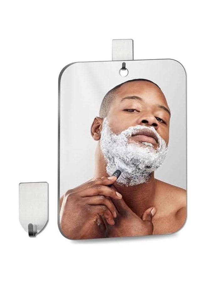 HOOKOR Larger Shower Mirror Fogless for Shaving Mirror for Shower,20x25CM Than Original,Unbreakable Deluxe Plexiglass Makeup Mirror,Largest Bathroom Wall Hanging,Handheld Camping  - Image 1