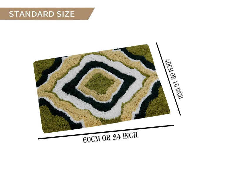 AAZEEM Cotton Door Mat (Green, 16 inch x 24 inch) - Image 2