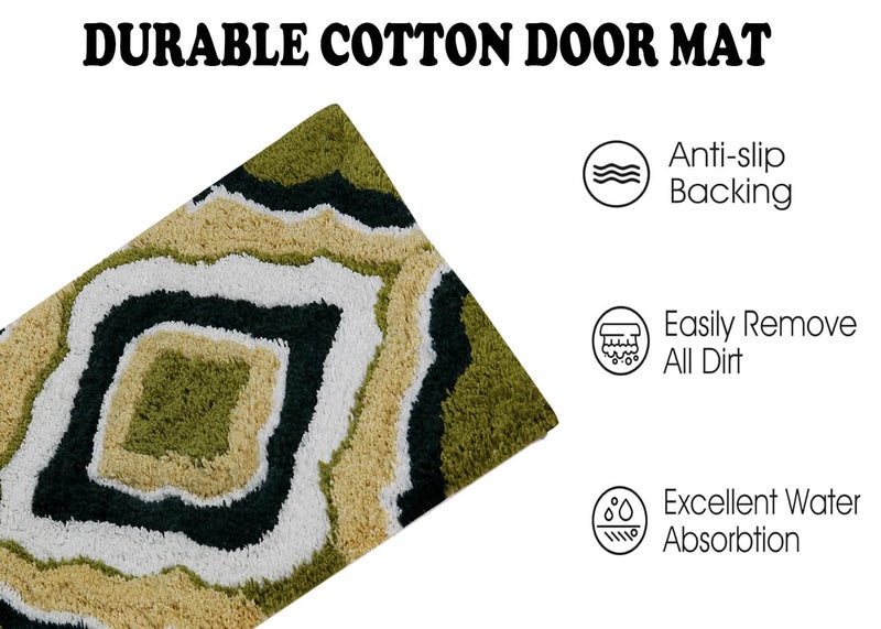 AAZEEM Cotton Door Mat (Green, 16 inch x 24 inch) - Image 4
