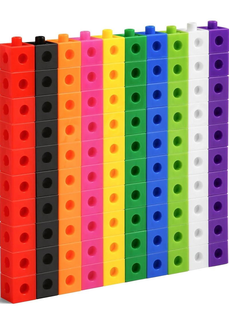 HOTUT 100 Pcs Maths Cubes with 10 Colours, Linking Cubes, Early Years Maths Learning, Magic Counting Blocks, Counting Block Set for School and Home - 2 CM  - Image 2