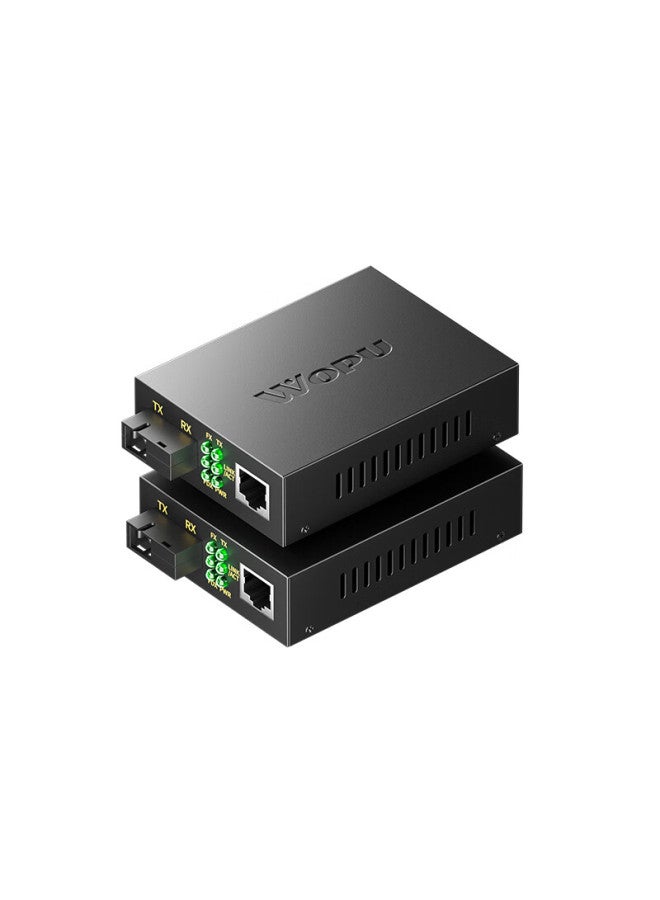 Wopu Fiber Optic Transceiver, 100mbps 20km Single-mode Single-fiber, Optical-electrical Converter, Network Monitoring Sc Interface, One Pair Sf01