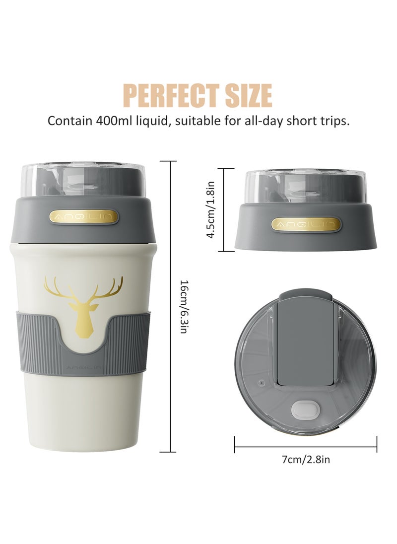 Travel Coffee Mug, 450ml Double Wall Vacuum Insulated Coffee Mug, Stainless Steel Reusable Coffee Tumbler with Sliding Lid and Straw, for Hot and Cold Water Coffee and Tea(Grey) - pzsku/Z1E9DD576A1CDE020A1E4Z/45/_/1719908887/d2bb368d-0e2d-41be-9342-71d2c238c793