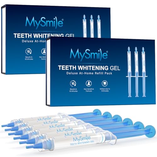MySmile Teeth Whitening Gel Refills Pack 6 NonSensitive Tooth Whitening Gel for White Teeth Teeth Whitener Dental Grade Tooth Stain Remover for Tray Fast Result Whitening - Image 1