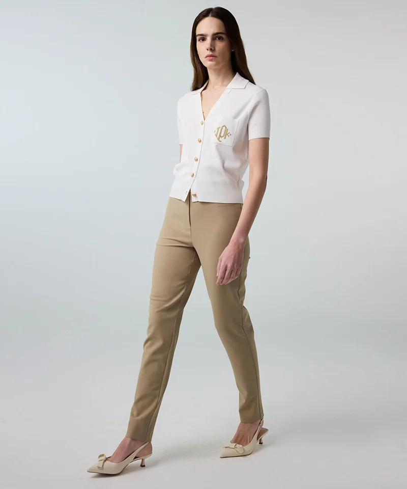 ابيكول Lurex-Waisted Skinny Trousers