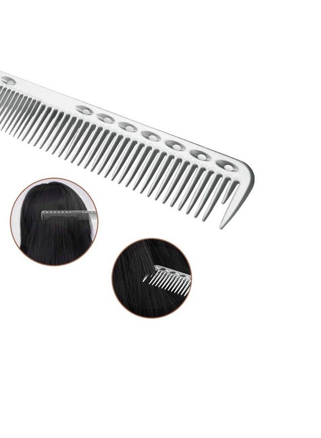 wweenuo 2 Pcs Stainless Steel Hair Combs Anti Static Styling Comb Hairdressing Barbers Combs (Silver) - Image 5