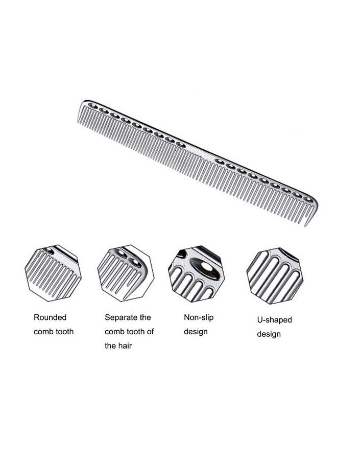 wweenuo 2 Pcs Stainless Steel Hair Combs Anti Static Styling Comb Hairdressing Barbers Combs (Silver) - Image 4