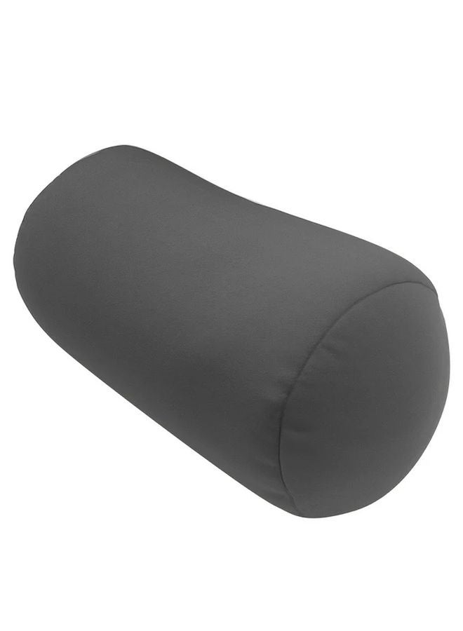 وسادة أنبوبية من حبيبات رمادية داكنة ناعمة لدعم الرقبة والساقين والذراعين والظهر مع وسادة محمولة - Image 1