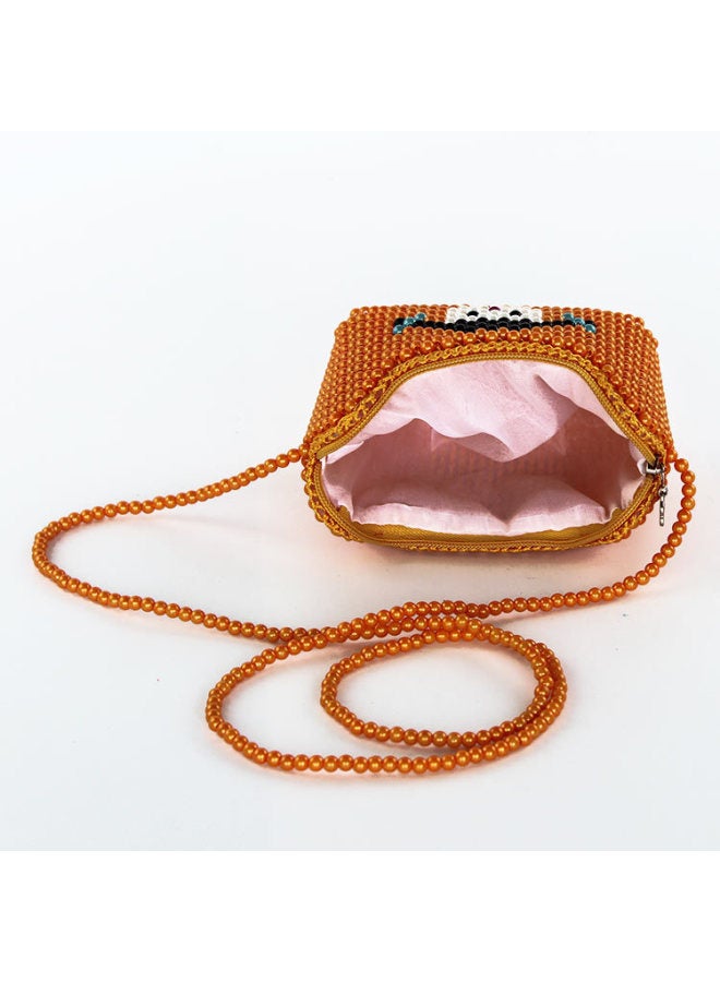Yuanbao Pearl Bag Handmade Shoulder Crossbody Bag With Zipper Fashion Children's Bag Folk Crafts Wholesale-Color:88005-5 Animal Yuanbao Pearl Bag (Long Belt)-Red  - Image 5