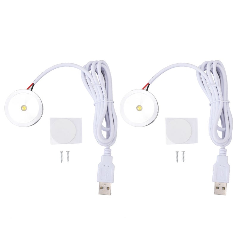 مصباح عرض LED صغير بإضاءة مركزية مع سلك USB بطول 4.2 قدمًا لخزائن المجوهرات والمرفأ والأرفف - ضوء طبيعي 5 فولت - Image 1