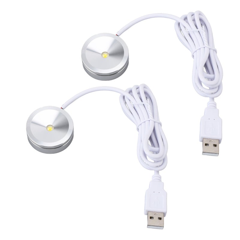 مصباح عرض LED صغير بإضاءة مركزية مع سلك USB بطول 4.2 قدمًا لخزائن المجوهرات والمرفأ والأرفف - ضوء طبيعي 5 فولت - Image 2