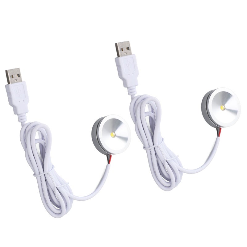 مصباح عرض LED صغير بإضاءة مركزية مع سلك USB بطول 4.2 قدمًا لخزائن المجوهرات والمرفأ والأرفف - ضوء طبيعي 5 فولت - Image 5