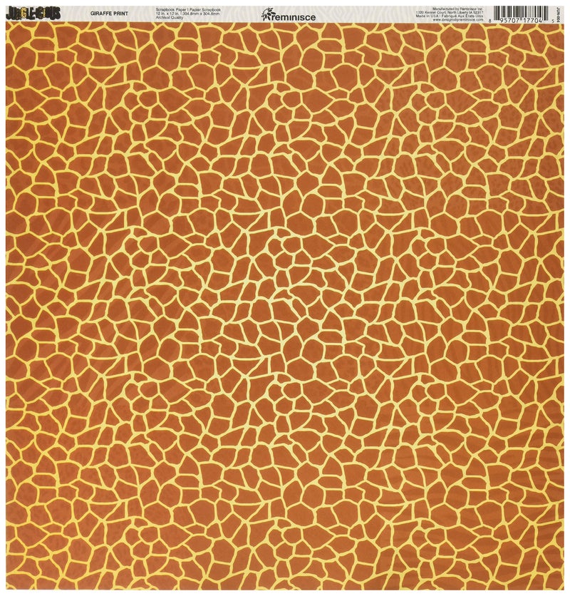 Reminisce Jungle-icious 12 by 12-Inch Double Sided Scrapbook Paper, Giraffe Print - Image 4