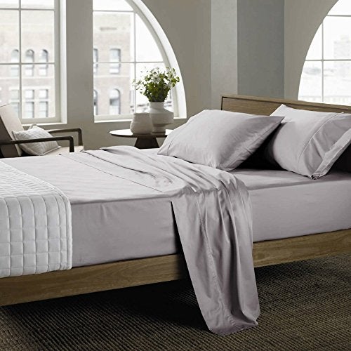 Queen Size Premium Cotton Fitted Sheet Only  300 Thread Count Pure Natural Cotton Fabric  15 Deep PocketBreathableUltra Soft  Silky QueenDark Grey