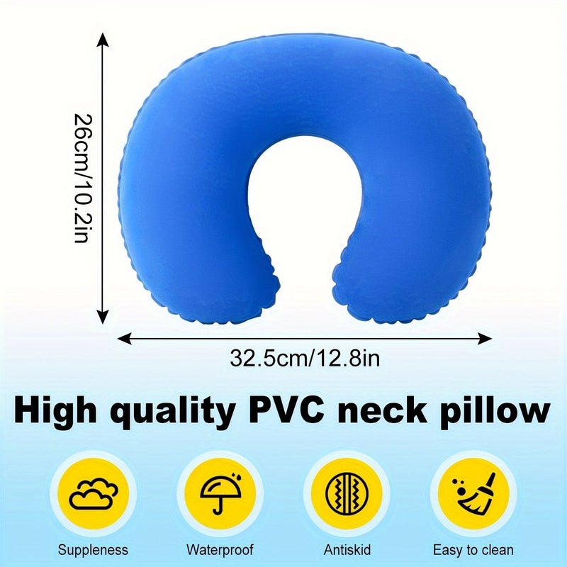 Wine Red Ultra Light Inflatable Travel Pillow Small Portable Compact for Camping Hiking Neck Lumbar Support - Image 2