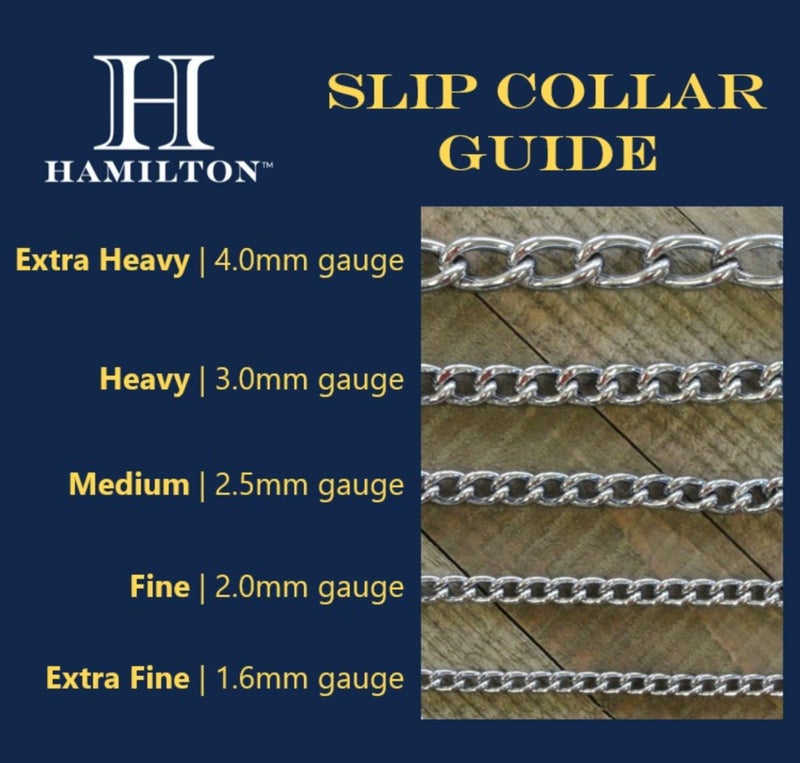 Hamilton Metal Slip Link Choke Chain Dog Collar, Extra Heavy 4.0mm x 18" - Image 3